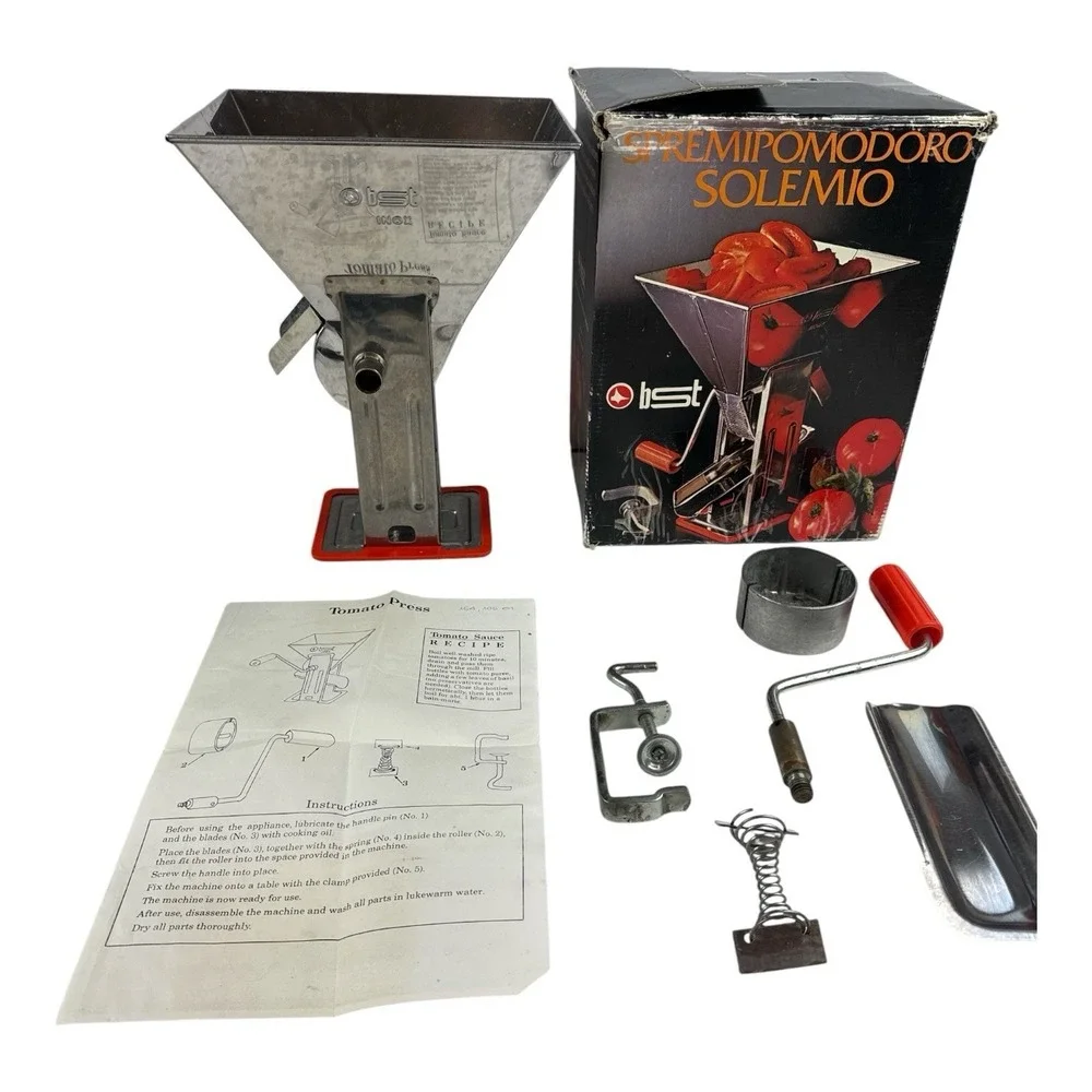 BST Spremipomodoro Sole Mio Vintage Tomato Press Sauce Maker Box Instructions